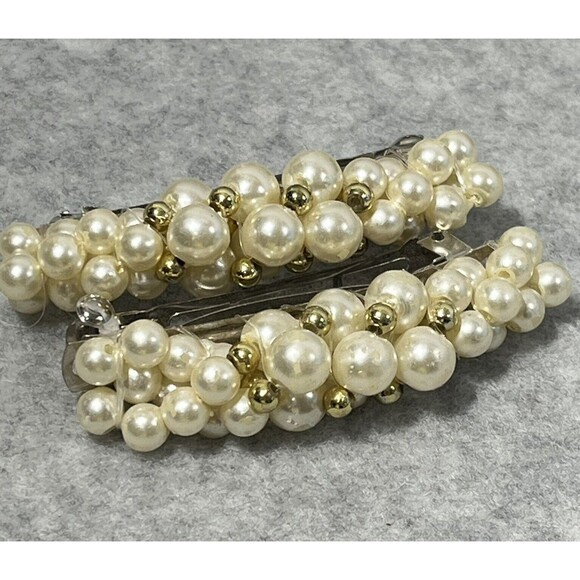 Hair Claw Clips Mix Lot of 7 Medium Pearl Barrettes Good Quality Mix Rhinestones - Picture 13 of 16